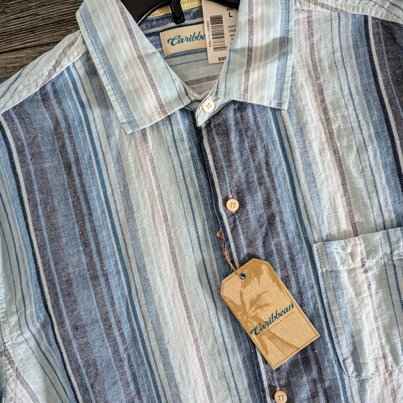Blue Striped Men's Shirt - Picture 2 of 5